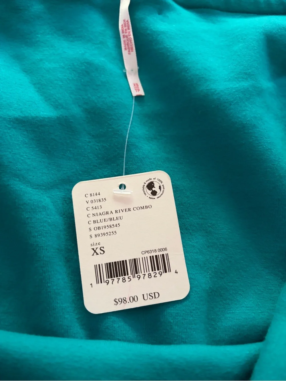 Free People Cooler in Capri Teal Top NWT Size XS
